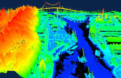 Fly-through of point cloud data collected in Seattle, Washington showing how lidar captures elevation information.